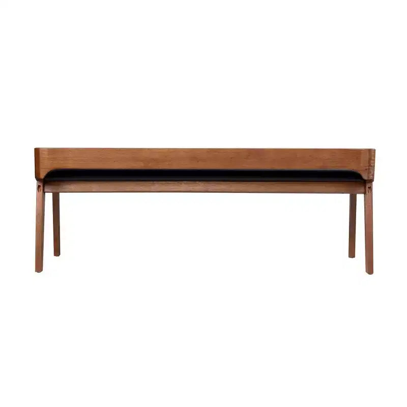 Banc de salle à manger Rasmus 60 po Châtaigne - Boraam : Bois d'acacia, siège en similicuir, deux places