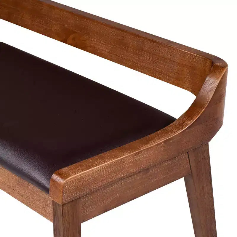 Banc de salle à manger Rasmus 60 po Châtaigne - Boraam : Bois d'acacia, siège en similicuir, deux places