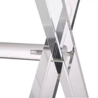 Banc rembourré en fausse fourrure de 26 po avec pied en X acrylique Blanc - Glitzhome
