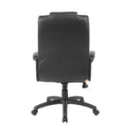Chaise de bureau Executive en similicuir noir à dossier haut - Boss Office Products : Ergonomique, pivotante, réglable en hauteur, structure métallique