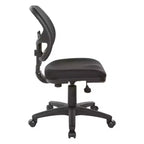 Fauteuil de bureau à dossier en maille avec siège en tissu noir - OSP Home Furnishings : Ergonomique, pivotant, hauteur réglable