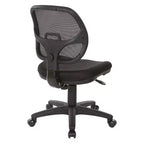 Fauteuil de bureau à dossier en maille avec siège en tissu noir - OSP Home Furnishings : Ergonomique, pivotant, hauteur réglable