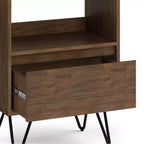 Bibliothèque haute Saylor de 162 cm avec pieds épingles et tiroir – WyndenHall : Design industriel, bois d'acacia