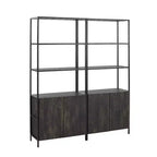 Lot de 2 étagères Jacobsen 204,5 cm frêne marron - Crosley : Rangement industriel, cadre en acier, placage bois
