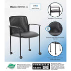 Chaise visiteur en maille avec accoudoirs fixes et cadre métallique - Boss Office Products : Empilable, dossier respirant
