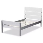 Lit plateforme en bois fini de style mission moderne classique Nereida jumeau Blanc/Gris - Baxton Studio