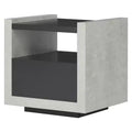 24/7 Shop At Home Briggin Industrial End Table Black: Storage Shelf, Metal Glides, MDF Frame