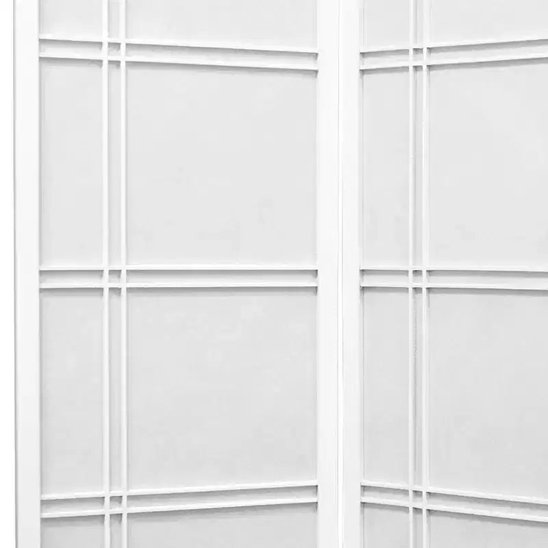 Paravent Shoji Double Croix de 1,83 m – Blanc (3 Panneaux)