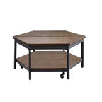 Table basse relevable hexagonale en métal Ultimo de Steve Silver Co., coloris marron