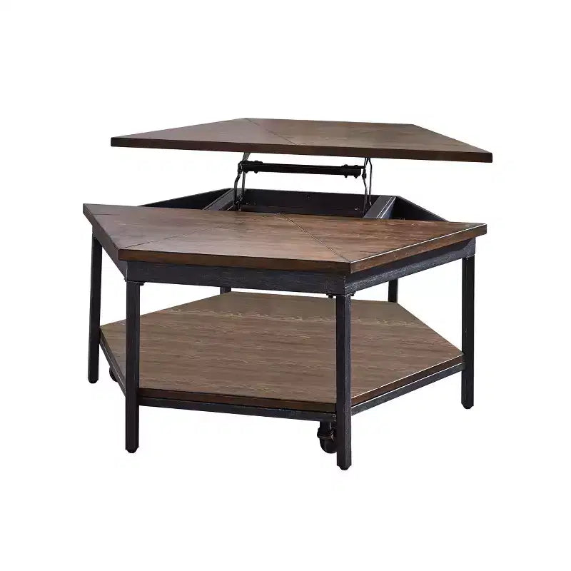 Table basse relevable hexagonale en métal Ultimo de Steve Silver Co., coloris marron