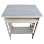 International Concepts Mission – Support pour ordinateur brut : Parahévéa massif, design compact, sans rangement