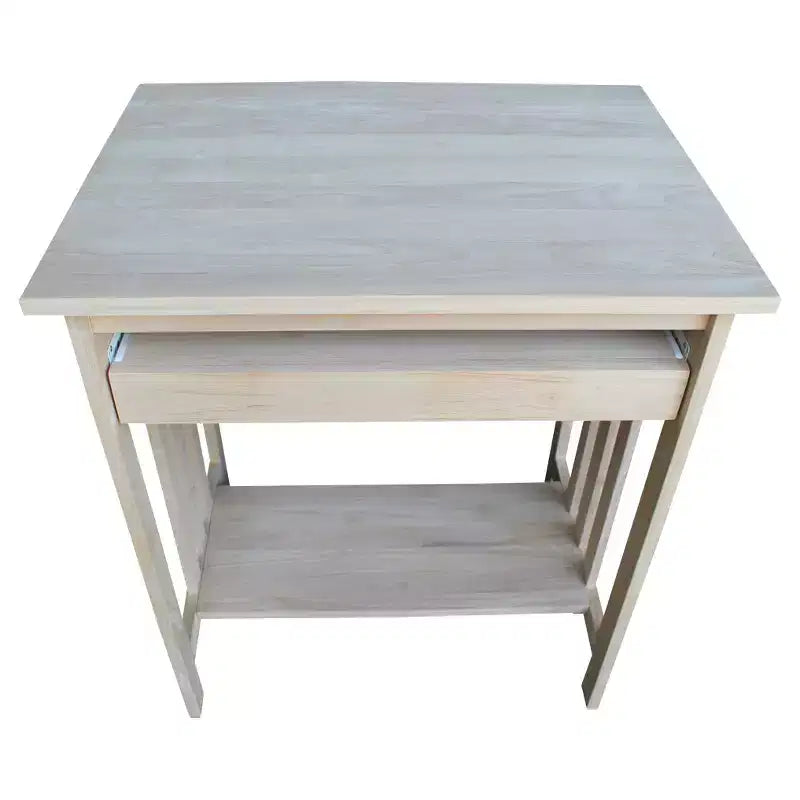 International Concepts Mission – Support pour ordinateur brut : Parahévéa massif, design compact, sans rangement