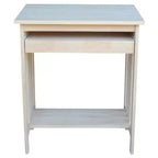 International Concepts Mission – Support pour ordinateur brut : Parahévéa massif, design compact, sans rangement