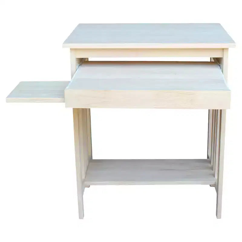 International Concepts Mission – Support pour ordinateur brut : Parahévéa massif, design compact, sans rangement