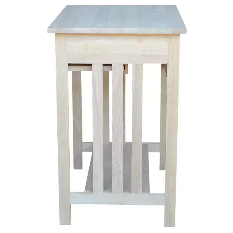 International Concepts Mission – Support pour ordinateur brut : Parahévéa massif, design compact, sans rangement