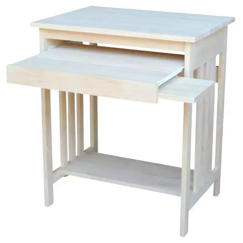 International Concepts Mission – Support pour ordinateur brut : Parahévéa massif, design compact, sans rangement