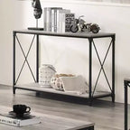 Table basse à étagère inférieure Rosslea noir/gris - HOMES: Inside + Out : Style industriel, Cadre en métal, Étagère de rangement