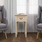 Table d'appoint traditionnelle en bois ivoire - Olivia & May