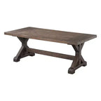 Table basse Flynn Trestle Noyer Marron - Picket House Furnishings : Table d'appoint rectangulaire rustique, finition vieillie