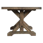 Table basse Flynn Trestle Noyer Marron - Picket House Furnishings : Table d'appoint rectangulaire rustique, finition vieillie