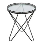 Lot de 2 tables d'appoint industrielles en métal gris - Olivia & May