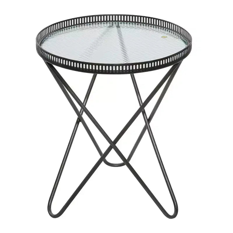 Lot de 2 tables d'appoint industrielles en métal gris - Olivia & May