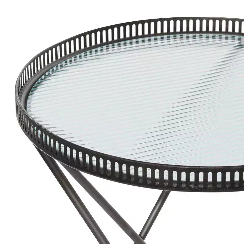 Lot de 2 tables d'appoint industrielles en métal gris - Olivia & May