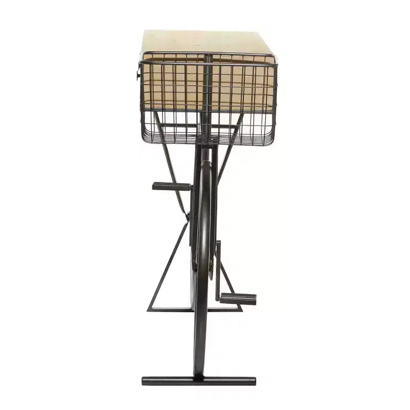 Olivia & May Table console en métal style ferme, rouge : cadre en fer, dessus en MDF, aucun assemblage requis