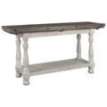 Havalance Flip Flop Sofa Table Gray/White - Signature Design by Ashley: Expandable, Vintage Style, Weathered Finish