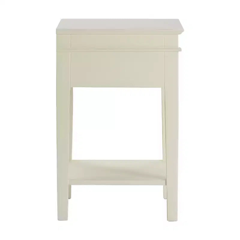 Table d'appoint Westport Blanc Antique - Finch : D'inspiration campagnarde française, Un tiroir, Finition vieillie, Quincaillerie en laiton