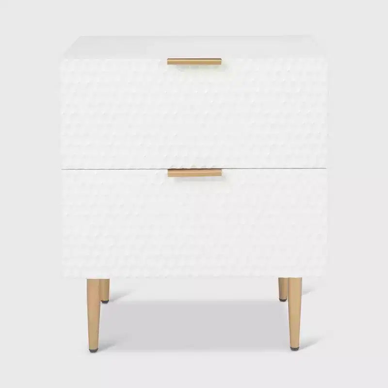 Table de chevet 2 tiroirs Jolie blanc - Adore Decor