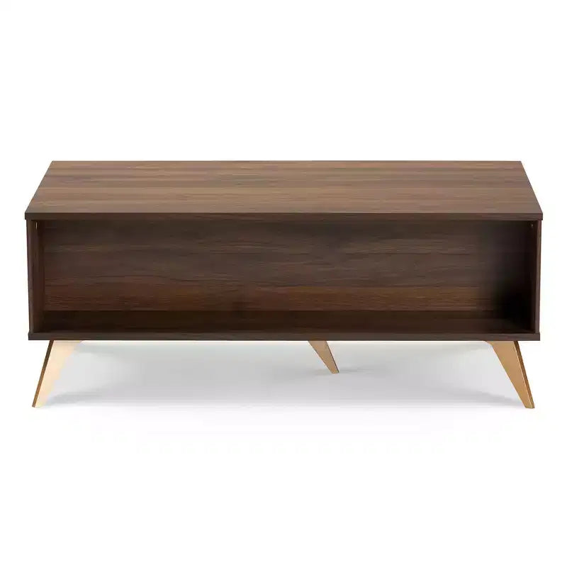 Table basse moderne du milieu du siècle Edel Noyer/Brun/Doré - Baxton Studio