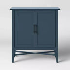 Meuble de rangement Elloree bleu marine - Threshold™ : Organiseur de bureau avec intérieur compartimenté, cadre en pin