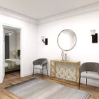 Olivia & May Console Rectangulaire Traditionnelle Moderne en Métal Doré : Entrée Élégante, Design Étroit