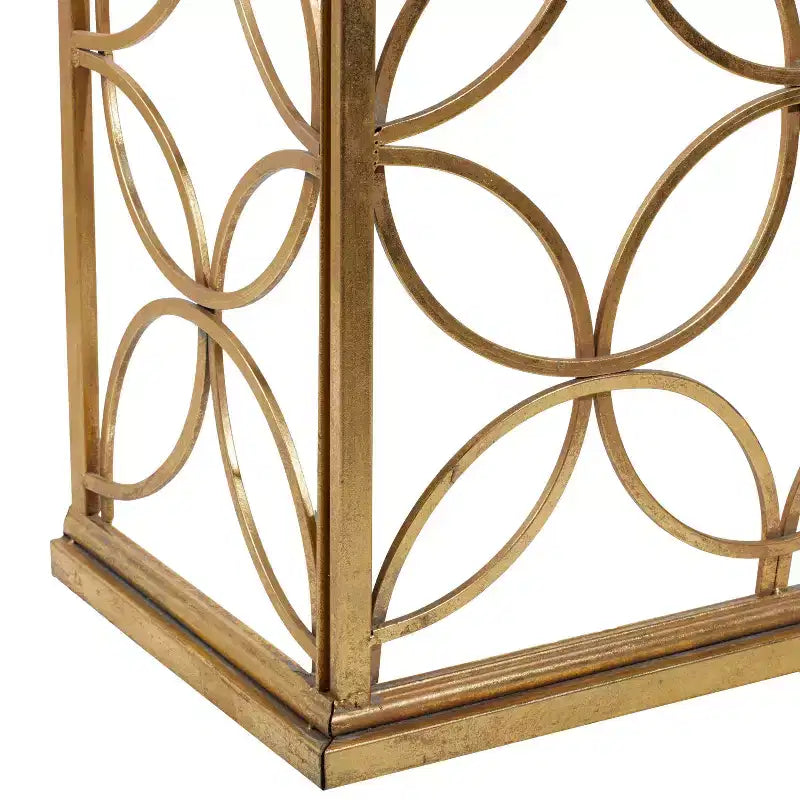 Olivia & May Console Rectangulaire Traditionnelle Moderne en Métal Doré : Entrée Élégante, Design Étroit