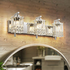 Appliques murales en cristal à 3 lumières pour salle de bain, style moderne et glamour