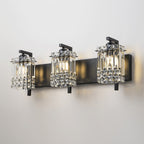 Appliques murales en cristal à 3 lumières pour salle de bain, style moderne et glamour