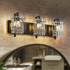 Appliques murales en cristal à 3 lumières pour salle de bain, style moderne et glamour