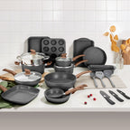 Ensemble de 30 pièces d'ustensiles de cuisine et de pâtisserie en granit, batterie de cuisine antiadhésive, casseroles et poêles