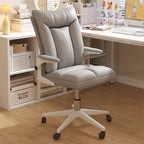 Chaise de bureau pivotante réglable en tissu blanc moderne