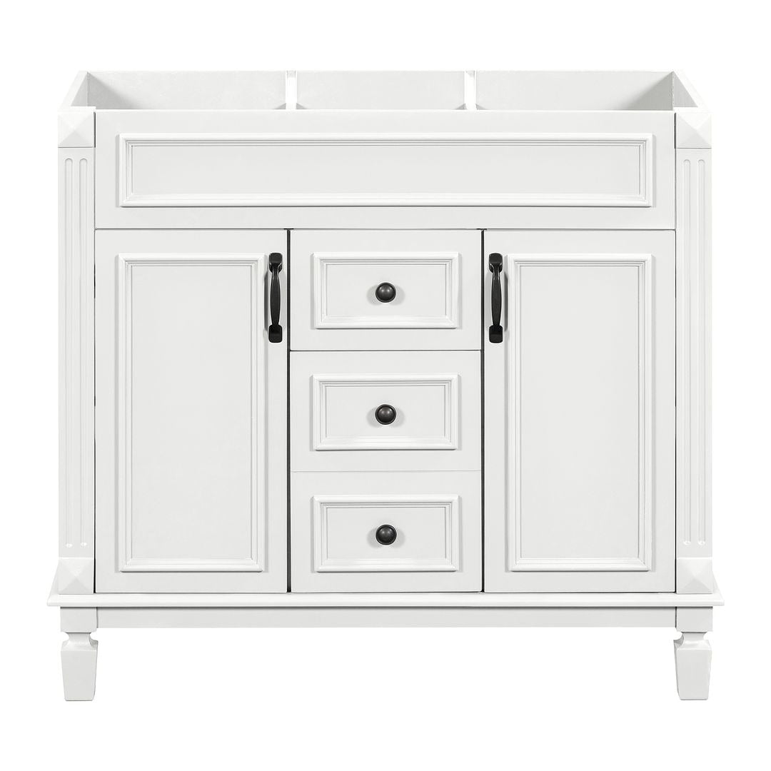 Meuble-lavabo de salle de bain moderne de 91 cm avec lavabo et armoire de toilette, 2 portes et 2 tiroirs