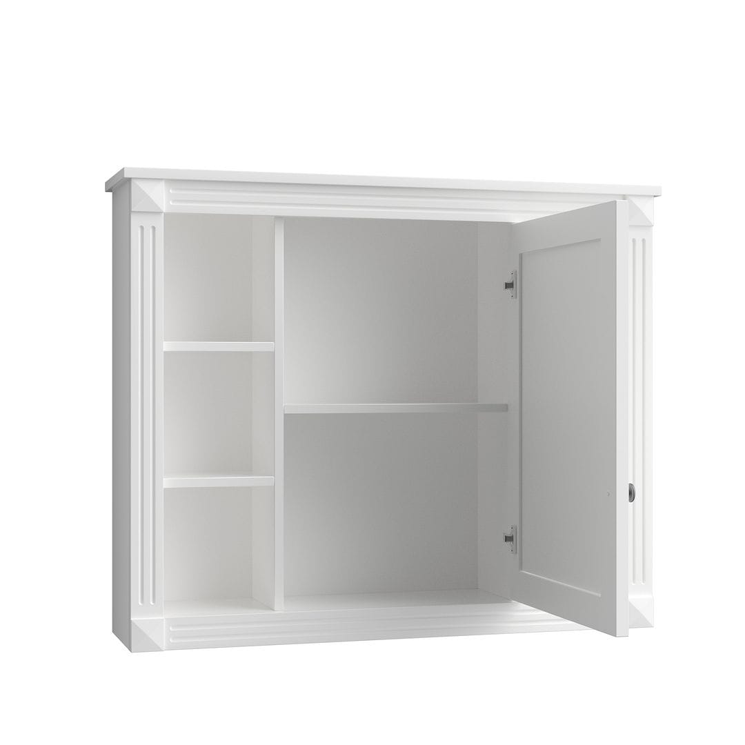 Meuble-lavabo de salle de bain moderne de 91 cm avec lavabo et armoire de toilette, 2 portes et 2 tiroirs