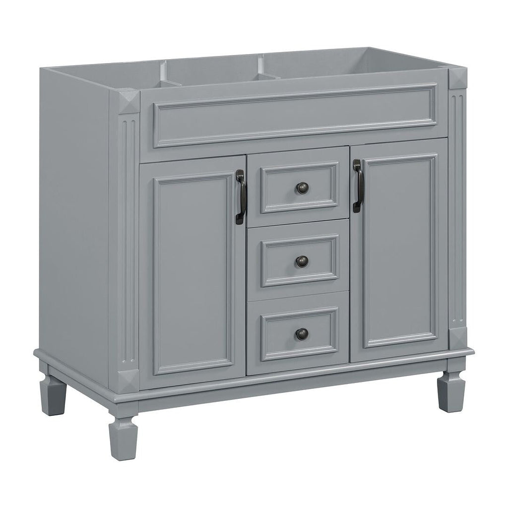 Meuble-lavabo de salle de bain moderne de 91 cm avec lavabo et armoire de toilette, 2 portes et 2 tiroirs