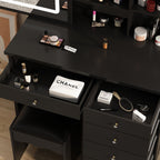 Coiffeuse de 99 cm de large avec tabouret et miroir
