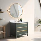 Meuble-lavabo Vanity Art avec évier en céramique et dessus en marbre reconstitué