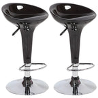 Tabouret de bar pivotant en plastique chromé réglable en hauteur