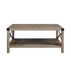 Table basse Sophie Rustic Industrial à piètement X - Saracina Home