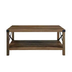 Table basse Sophie Rustic Industrial à piètement X - Saracina Home