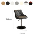 Tabouret de bar pivotant, capitonné en losanges, réglable, cuir PU noir et rouge
