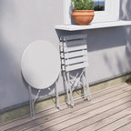 Ensemble bistrot pliant en métal 3 pièces, salon de conversation intérieur/extérieur résistant aux intempéries pour patio, cour, jardin